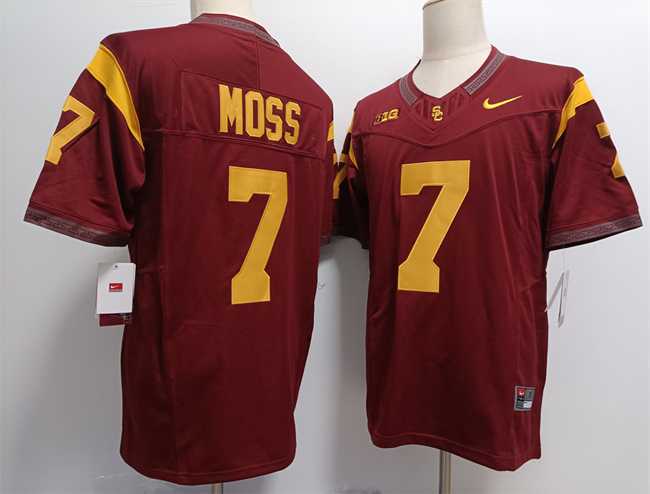 Mens USC Trojans #7 Miller Moss 2023 F.U.S.E. Red Stitched Jersey